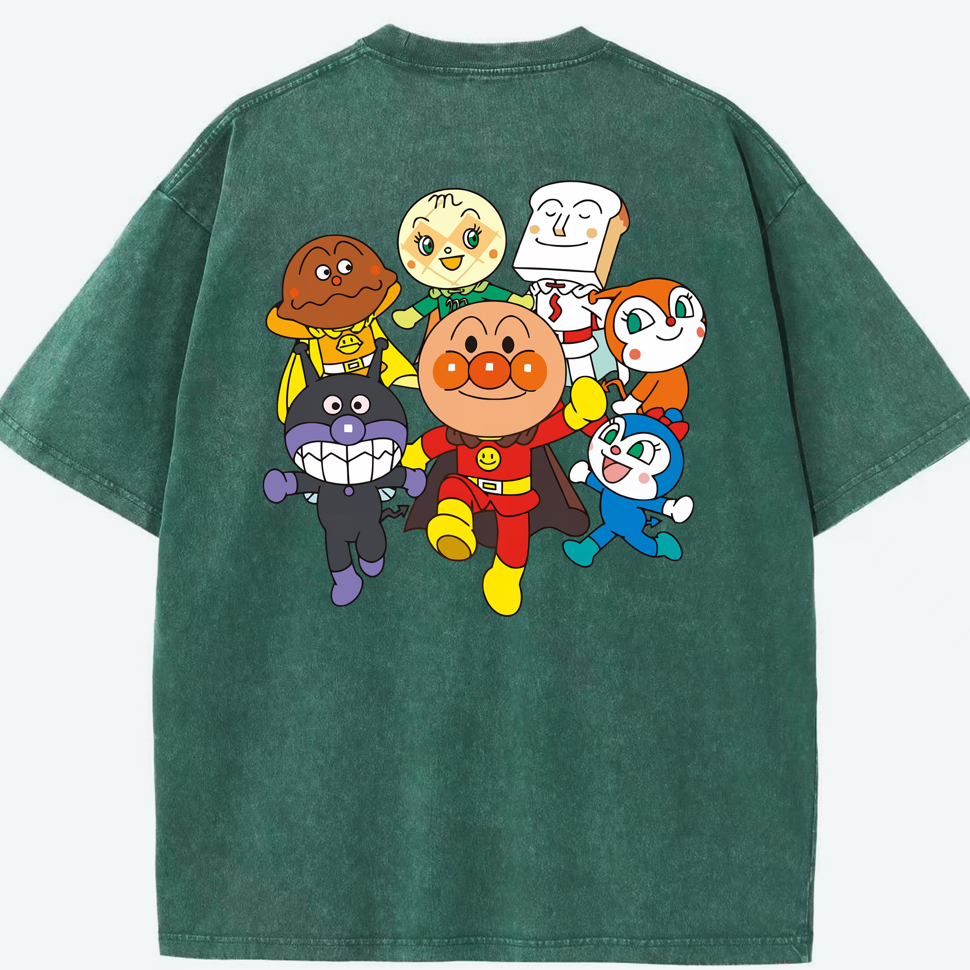 （画像用） アンパンマン Anpanman 綿100% ヴィンテージ風 半袖Tシャツ（背面プリント）